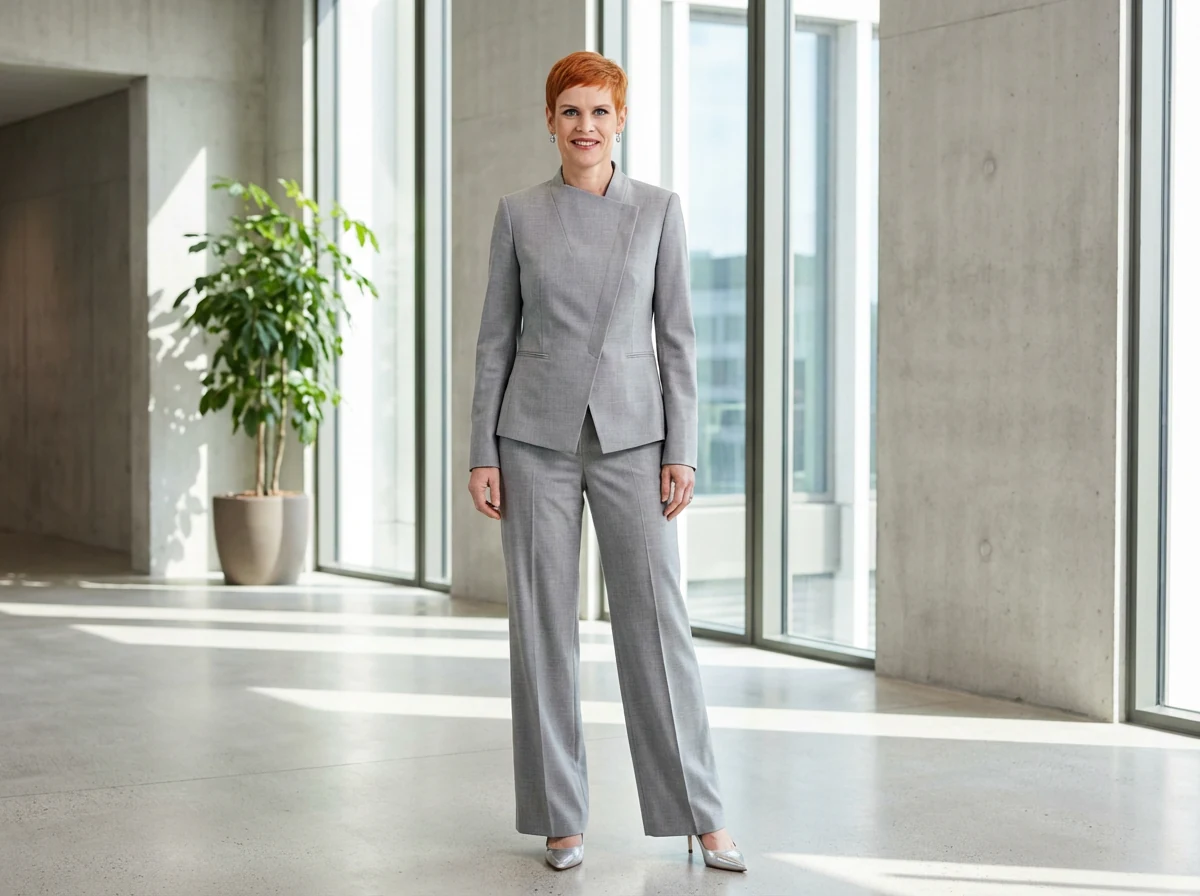 Designer-Anzug Damen Hellgrau